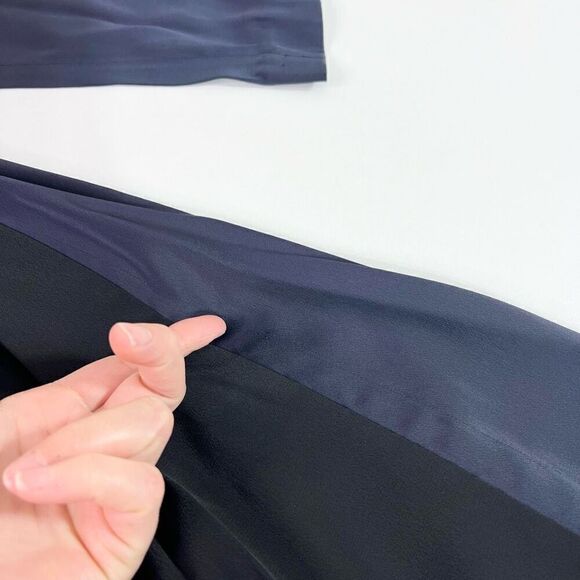 Victoria Victoria Beckham Dress Womens 2 Navy Blue Black Long Sleeve Wrap Panel - Picture 8 of 9